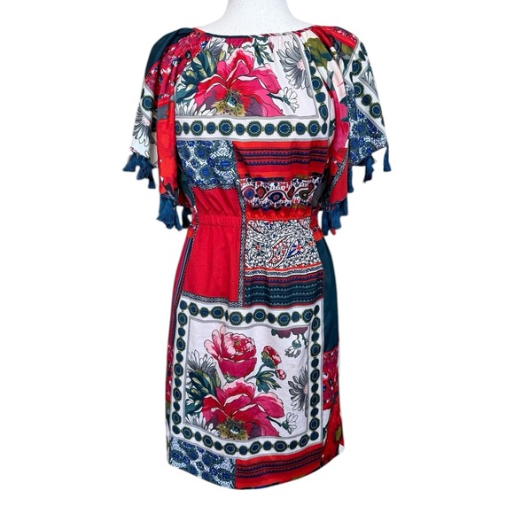 Anthropologie Vanessa Virginia Persian Rose Patchwork Dress Size XS #1970 - Picture 6 of 8